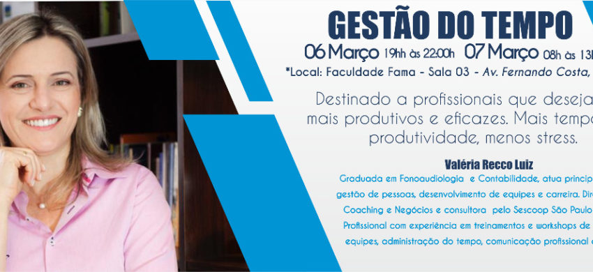 Curso “Gestão do tempo” – 06 e 07 de Março